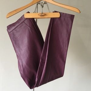 Wilfred Burgundy Vegan Leather Leggings - Large